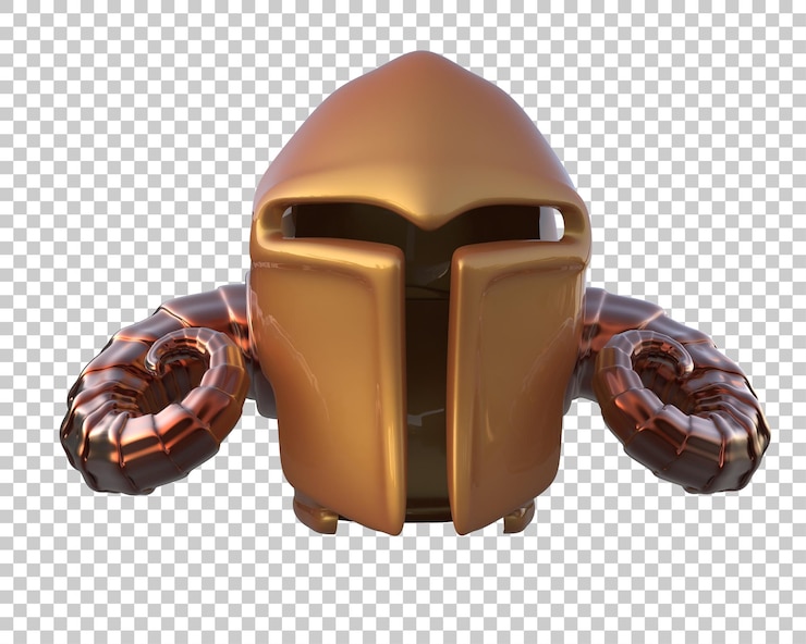 PSD gladiátorská helma izolovaná na pozadí, ilustrace 3d renderování