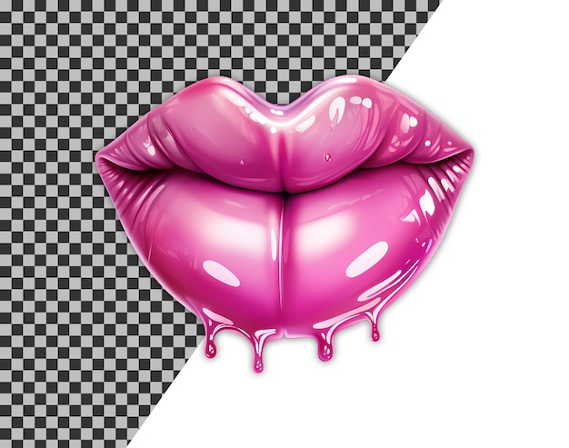 PSD glänzend rosa frau lippen sublimation design clipart illustration
