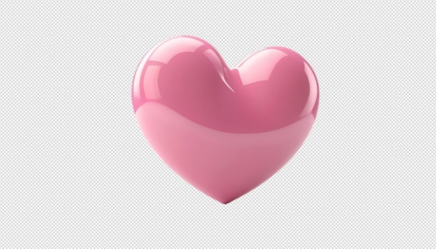 Glänzend rosa Herz-Illustration auf weißem Hintergrund