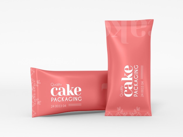 Glänzende folie cupcake-paket verpackung mockup