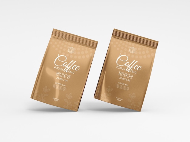 Glänzende Folie Kaffeebeutel Verpackung Mockup