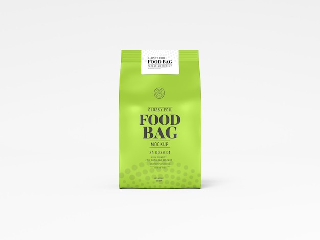 Glänzende Folie Lebensmittelbeutel Verpackung Mockup