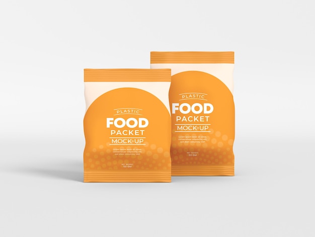 Glänzende Folie Lebensmittelpaket Mockup