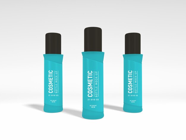Glänzende kosmetische Plastikflasche Mockup
