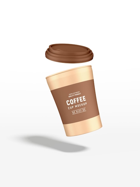 Glänzende kunststoff-kaffeetasse zum mitnehmen branding mockup