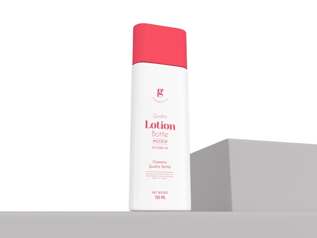 Glänzende kunststoff-kosmetik-bodylotion-flaschen-branding-mockup