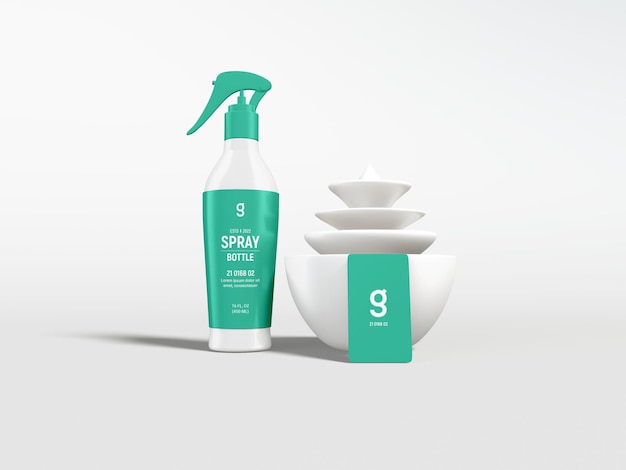 Glänzende Kunststoff-Sprühflasche Branding Mockup