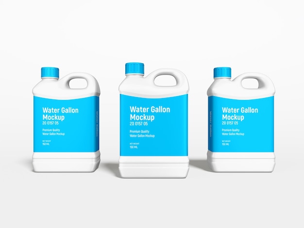 Glänzende kunststoff-wasser-gallonen-verpackungsmodell