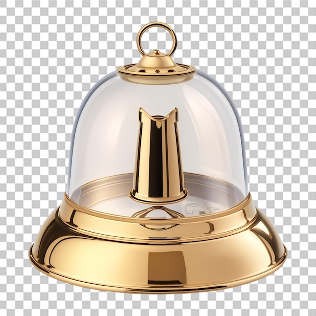 Glänzende schöne 3D-Glocke, isoliert auf durchsichtigem Hintergrund