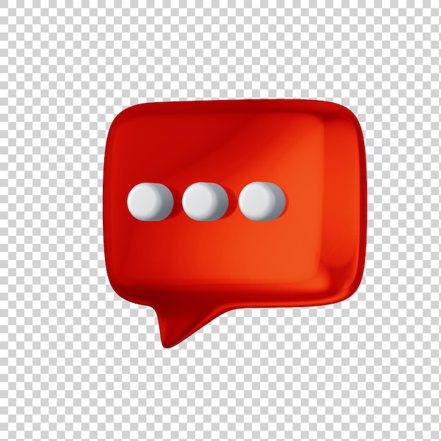 Glänzende Sprechblase 3D-Render für soziale Medien