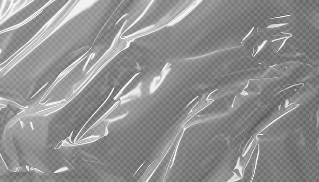 Glänzende transparente Kunststofffolie, isoliert auf dem Hintergrund