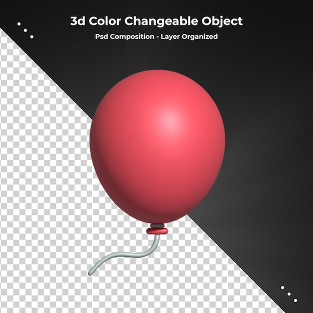 PSD glänzende und farbenfrohe 3d-renderballons