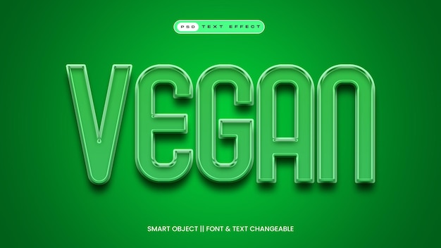 Glänzende Zeichentrickfilm-Vegan-Text-Effekt