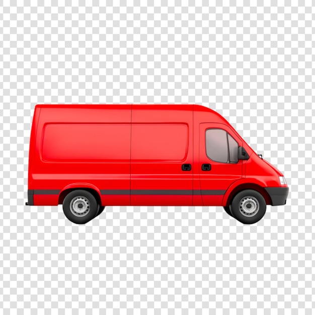 Glänzender roter Lieferwagen bereit für den Gütertransport