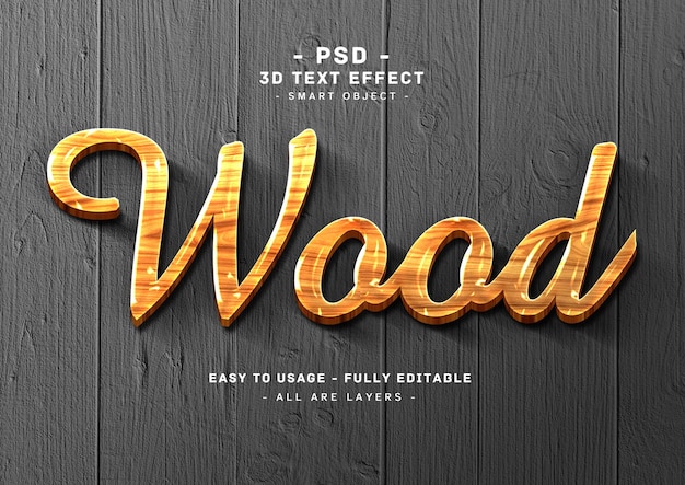 Glänzender Stil des Holztexteffekts 3d