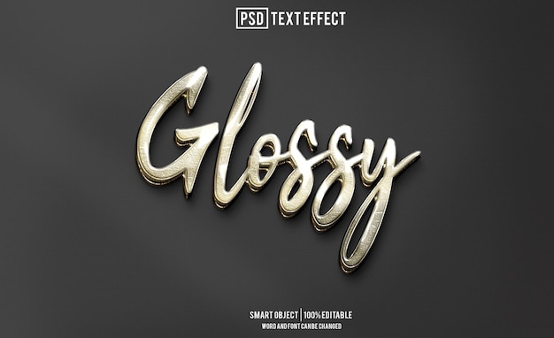 glänzender Text-Effekt Schriftart bearbeitbare Typographie 3D-Text