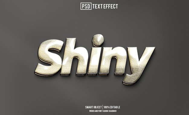glänzender Text-Effekt Schriftart bearbeitbare Typographie 3D-Text