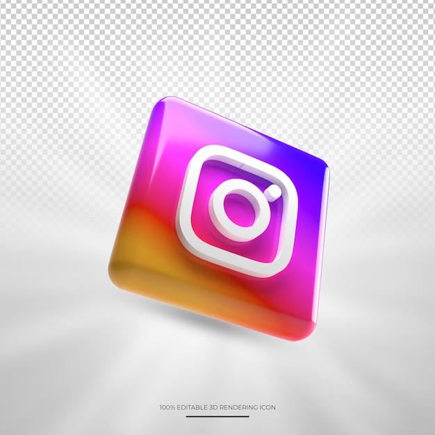 Glänzendes instagram 3d-rendering-social-media-symbol