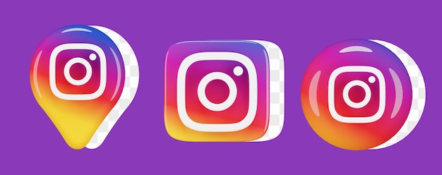 Glänzendes instagram-icon-set