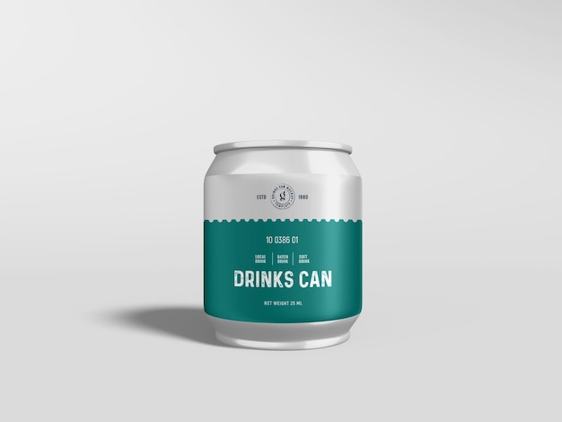 Glänzendes Metall Soda Can Branding Mockup