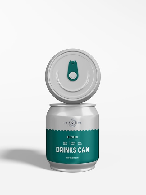 Glänzendes Metall Soda Can Branding Mockup