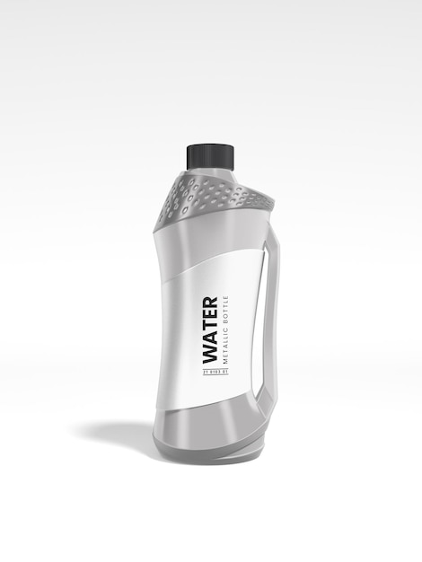 Glänzendes metall-thermalwasser-sipper-flaschen-branding-mockup