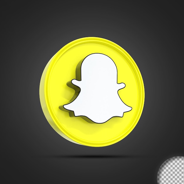 Glänzendes Snapchat-Social-Media-Logo-Symbol 3D-Rendering