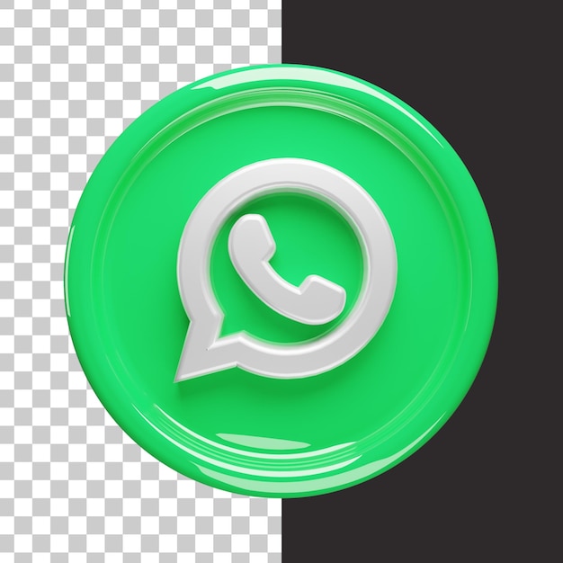 glänzendes whatsapp-logo in 3d-rendering