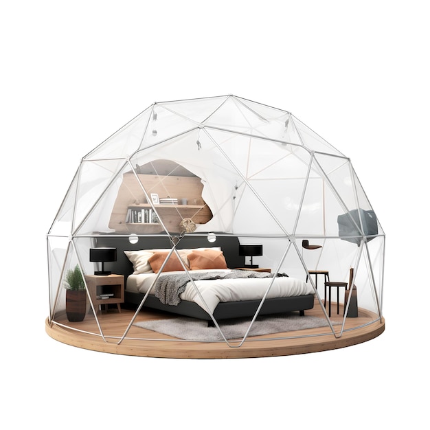 Glamping a cupola geodetica con letto