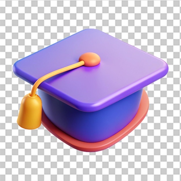 Glanzendes 3D-Abschlusskappen-Symbol mit glatten Rändern und lebendigen Farben auf weißem Hintergrund