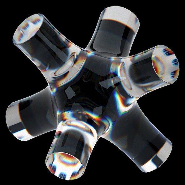 Glas abstrakte Geometrie 3D-Elementgeometri 3D-Illustration Icon Pack Element