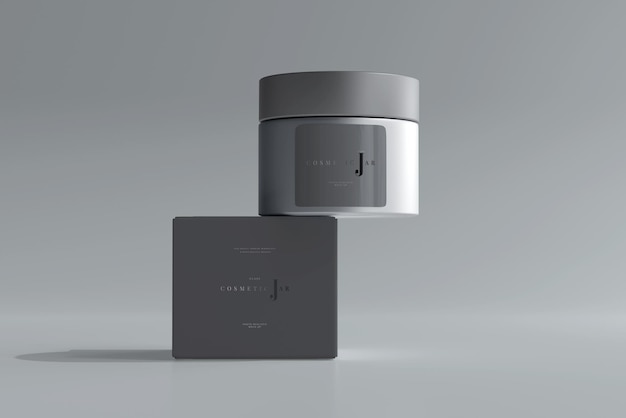 Glas Kosmetikglas und Box Mockup