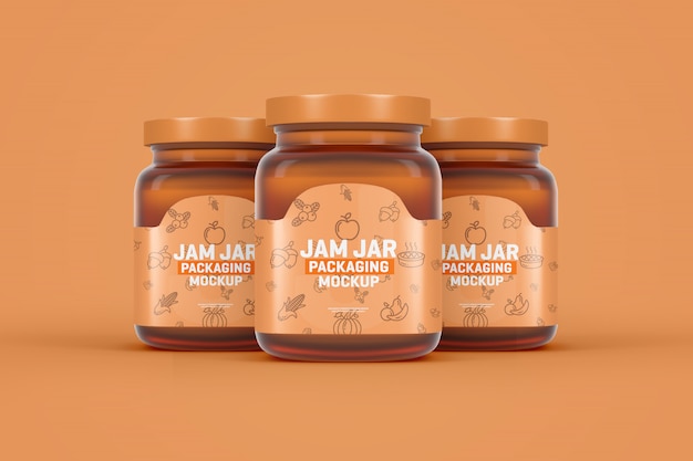 Glas marmelade jar verpackung mockup