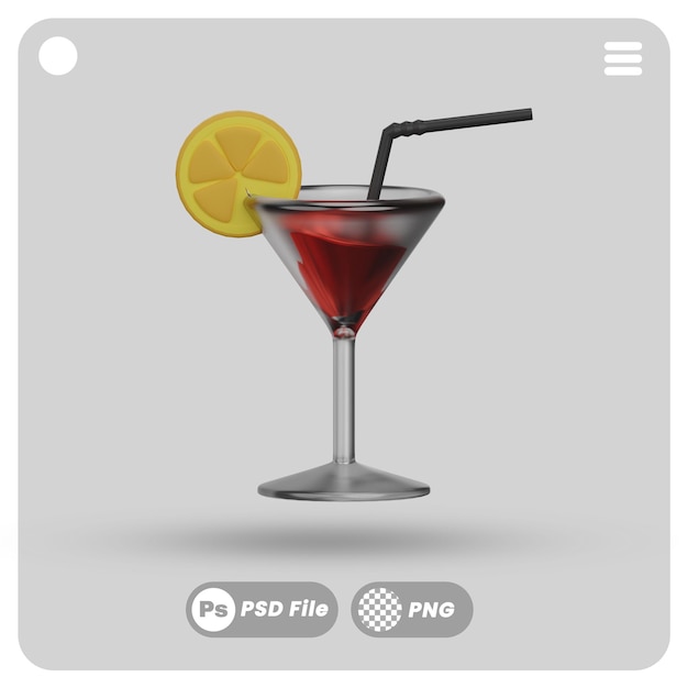 Glas Rotwein 3D-Darstellung