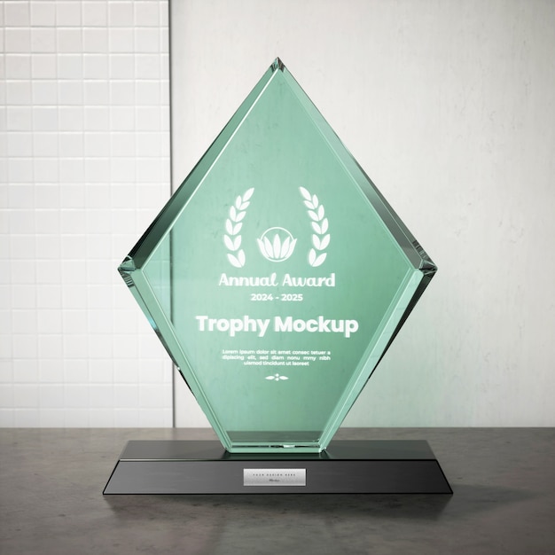 PSD glas-trophäen-mockup