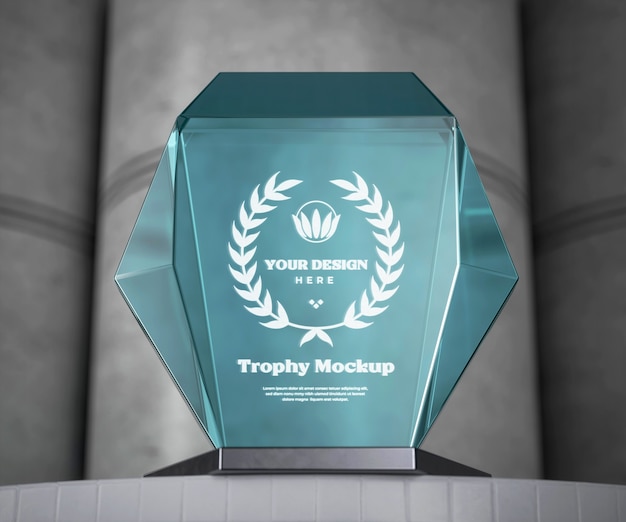 PSD glas-trophäen-mockup