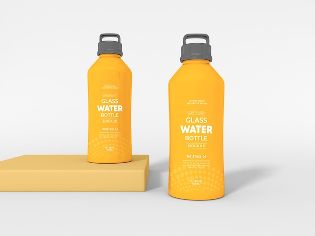 Glas wasserflasche mockup