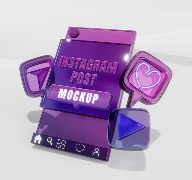 Glasähnliches instagram-post-mockup-design