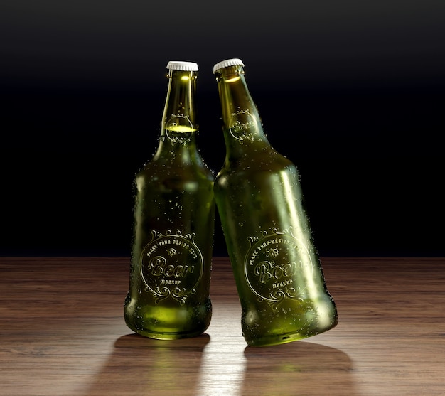 PSD glasflasche bier mit logo-attrappe