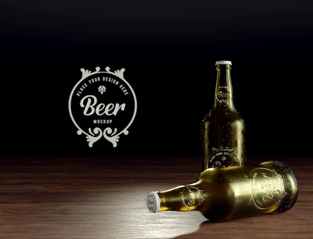 PSD glasflasche bier mit logo-attrappe