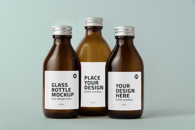 Glasflasche mit Tag-Attrappe