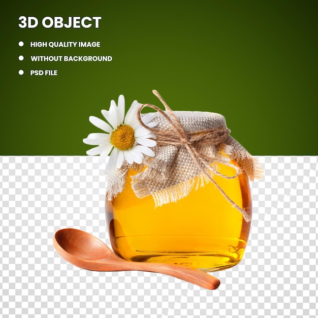 PSD glasgefäß mit honig drinnen