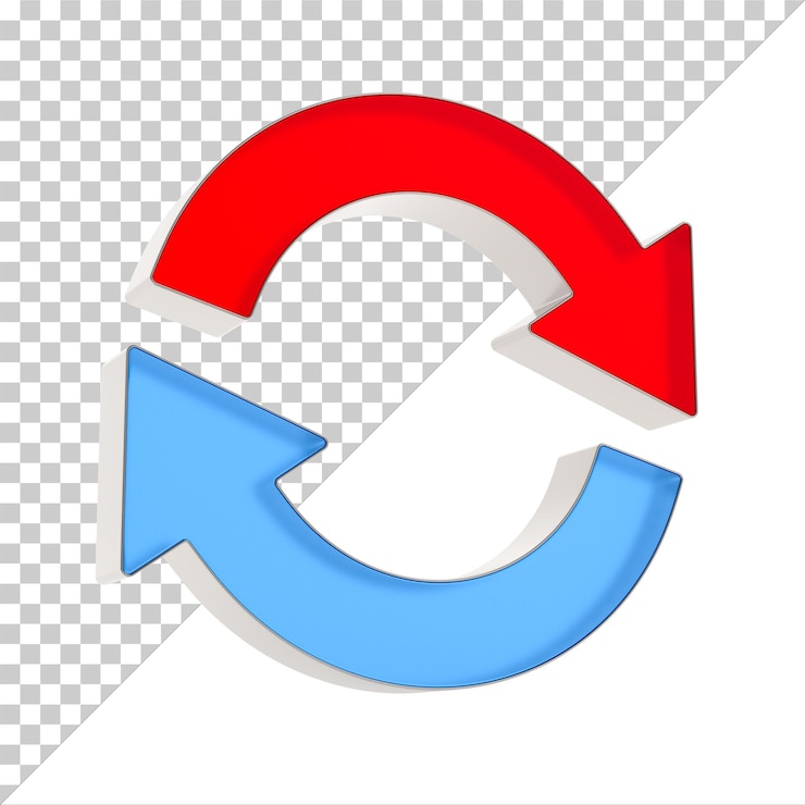 PSD glass arrow on white background isolated 3d illustration