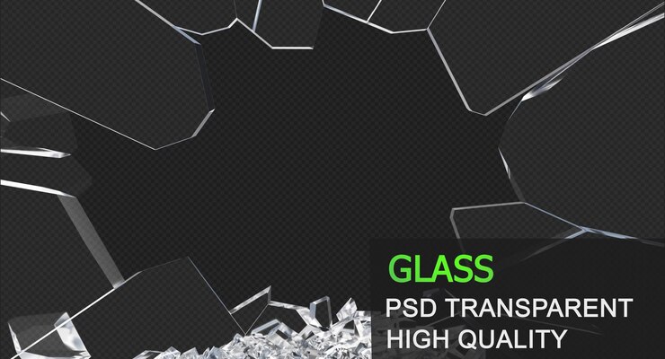 Glass debris in 3d rendering isolated design Premium Psd