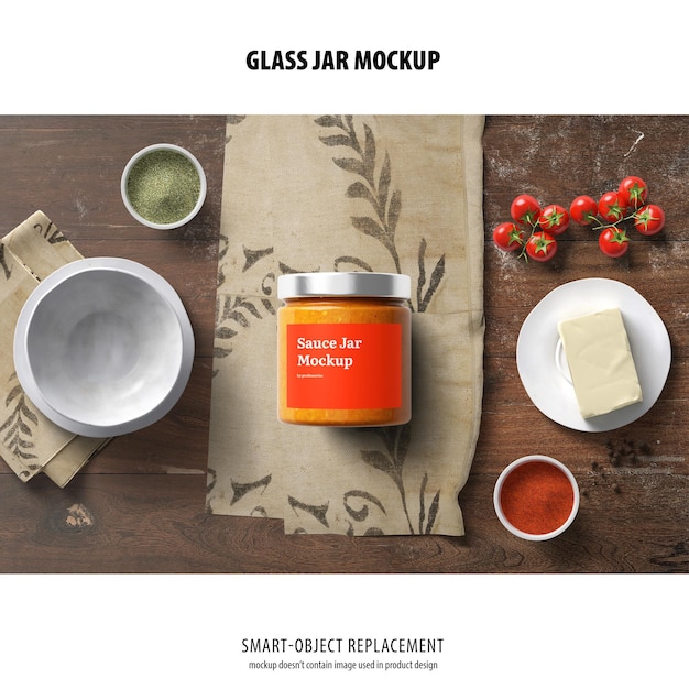 PSD glass jar mockup