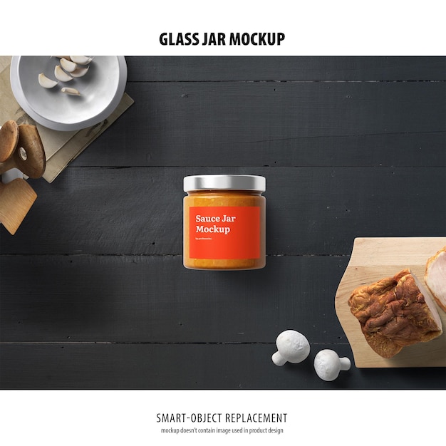 Glass jar mockup