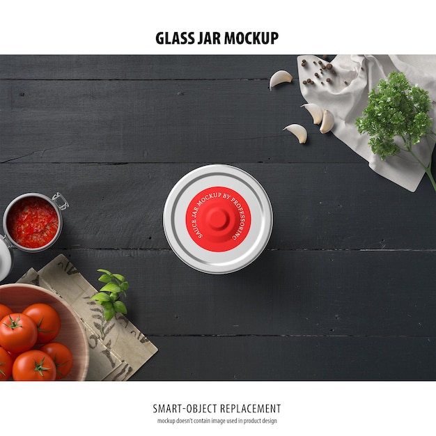 Glass jar mockup