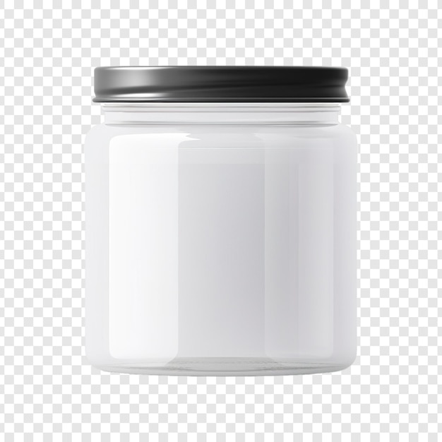 PSD a glass jar with a silver lid on transparent background