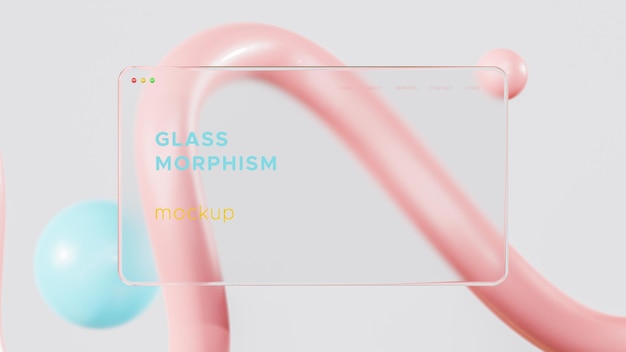 Glass morphism gradient mockup ui ux 3d colorful abstract background