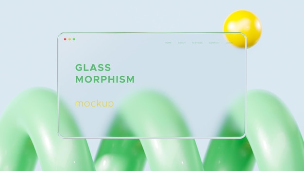 Glass morphism gradient mockup ui ux 3d colorful abstract background